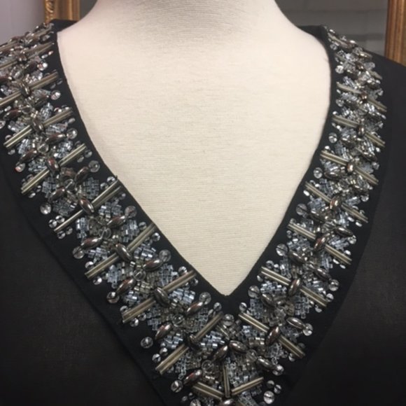 Michael Kors Black Jeweled Top/ Cover Up - Picture 2 of 6